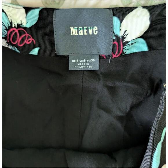 Maeve Floral Lace Up Knee Length Skirt - Picture 4 of 4